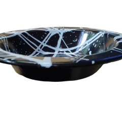 Plato hondo enlozado negro con diseño 28cm - comprar online