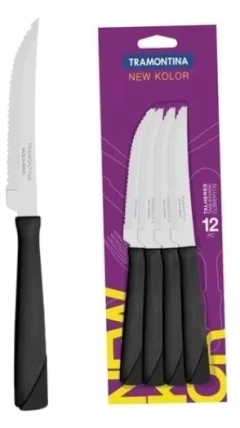 CUCHILLO NEW KOLOR NEGRO X DOCENA