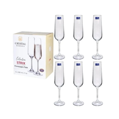 Copa Crystal Bohemia Strix Flauta x 6 un 200ml Champagne - comprar online