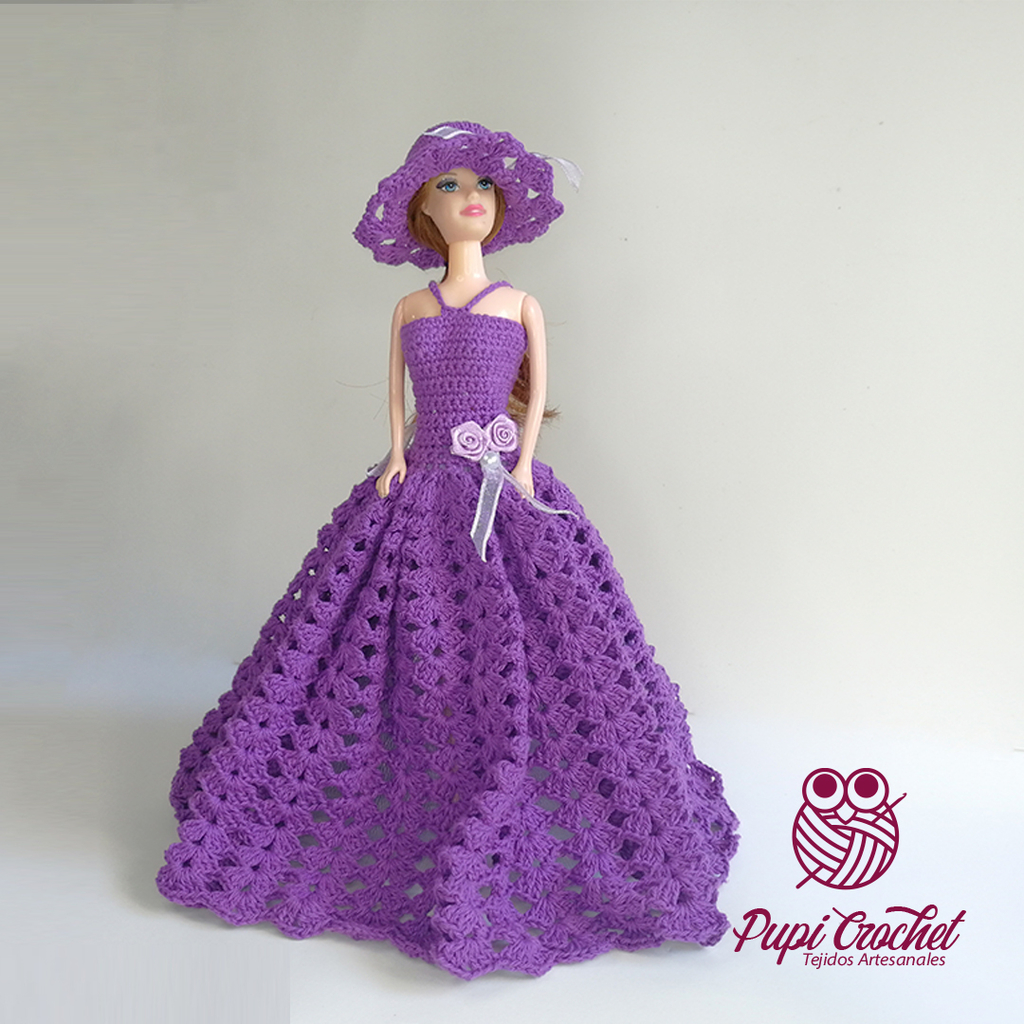 Vestido y Capelina Barbie - Crochet