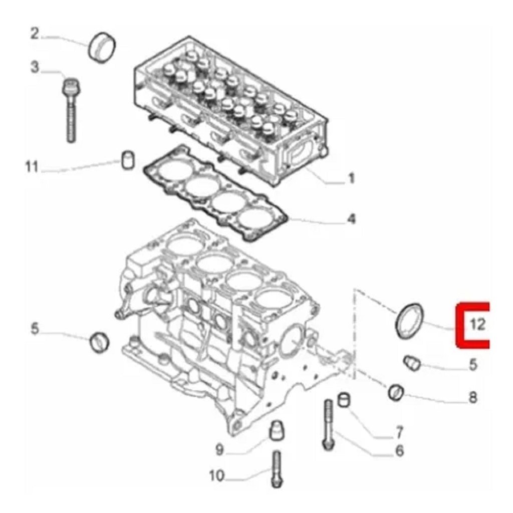 Selo Bloco Motor Fiat Fire Com Aba 50mm