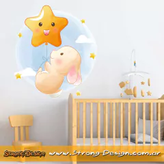 Conejo con Globo Estrella