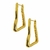 Brinco Argola Retangular Em Metal Amassado