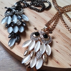 COLLAR BUHO DORADO O NEGRO - comprar online