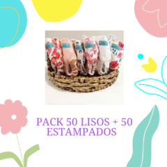pack 50 lisos mas mix estampados