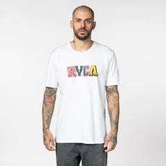 Camiseta M/C RVCA Letterman Branco - comprar online