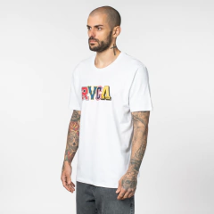 Camiseta M/C RVCA Letterman Branco na internet