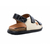 Slide Sandal Velcro Couro New Veneto Preto E Crema na internet