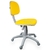 Cadeira Secretária Couro Ecológico Amarelo Base Cinza - comprar online