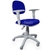 Cadeira Secretária Jserrano Azul Com Braço Base Cinza