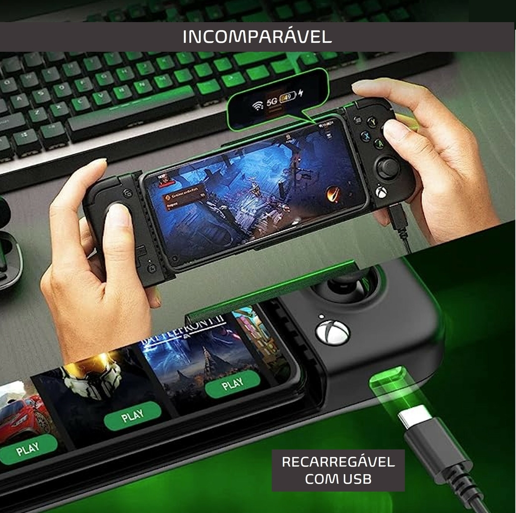Controle de jogo móvel tipo C X2 para telefone Android – Compatível com  jogos em nuvem, Stadia