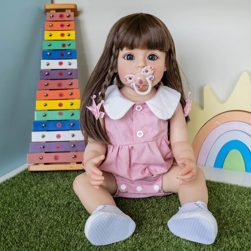 Boneca Bebe Reborn Menina 100% Silicone 55 Cm - 12x S/ Juros