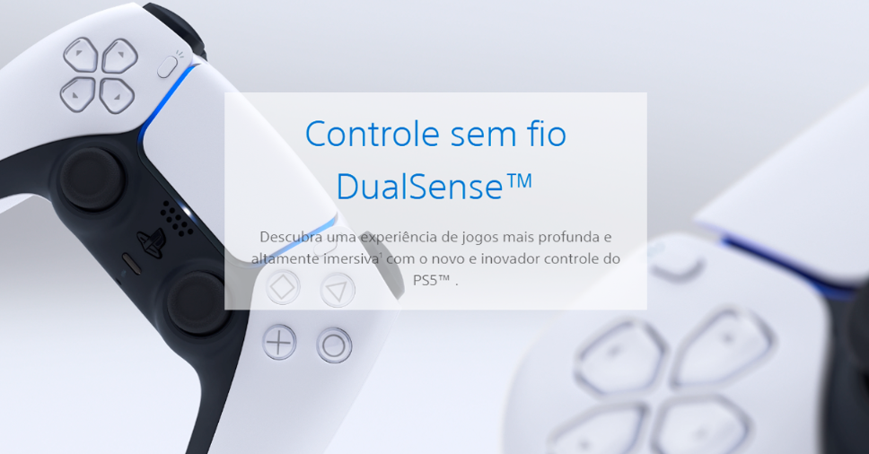 Controle Sony DualSense PS5 Sem Fio Branco