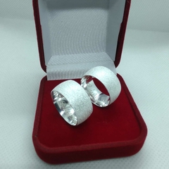 Aliança Diamantada Abaulada 10mm Prata950 Legítima + Brindes - Bonita de Prata