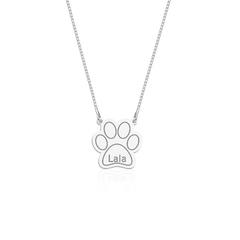 Colar personalizado pata de cachorro fixo prata 925 legítimo