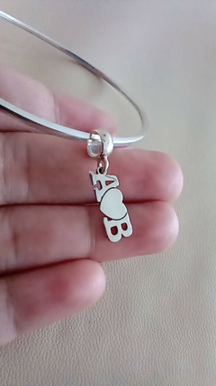 Berloque personalizado Letra Coração Letra original prata 925 legítimo - comprar online