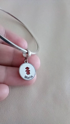Berloque personalizado redondo 1 menino vazado original prata 925 legítimo na internet