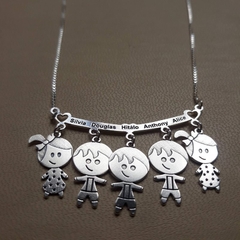 Colar personalizado Canga 5 filhos (as) prata 925 legítimo na internet