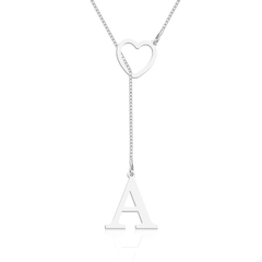 Colar personalizado gravata Alfabeto Letra prata 925 legítimo