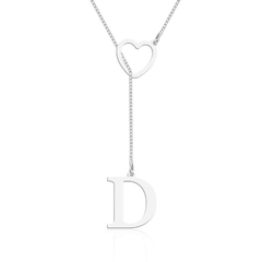 Colar personalizado gravata Alfabeto Letra prata 925 legítimo