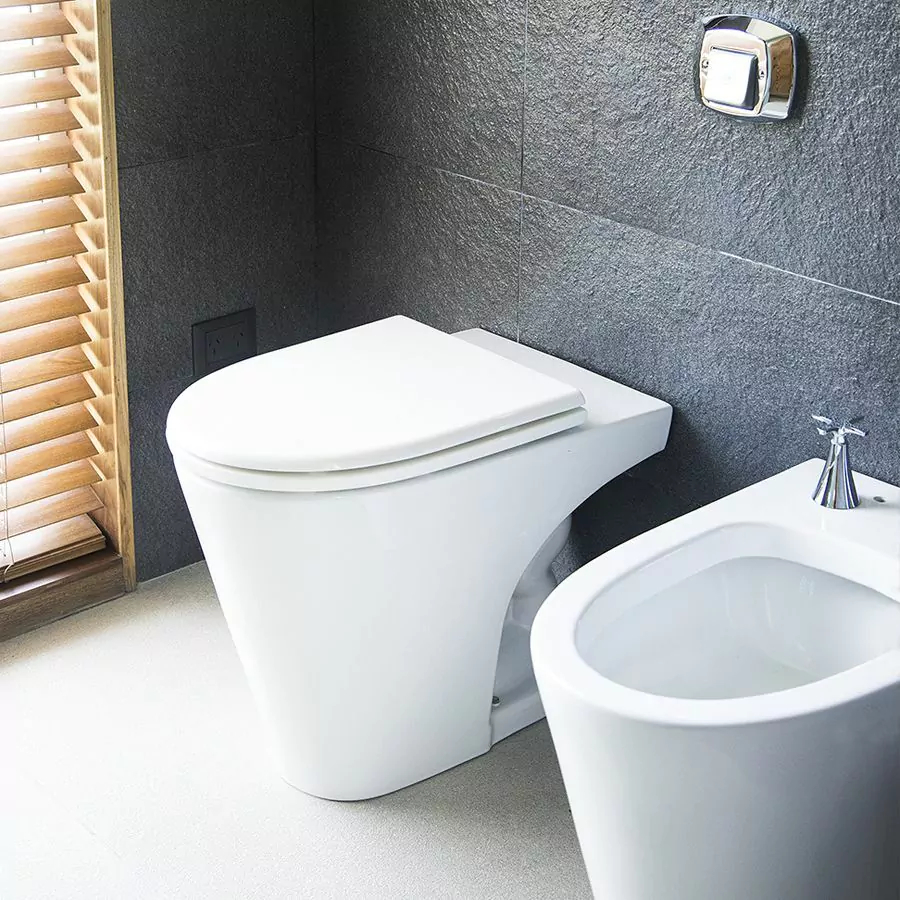 Combo Ferrum Marina Inodoro Largo Deposito y Bidet 1 agujeros
