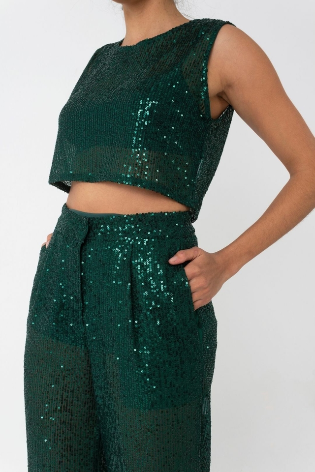 Top Venari Verde Brilho Costas - Top Cropped - Magazine Luiza