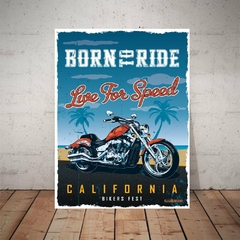 Placa Decorativa Série Autodecora Born To Ride