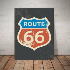 Placa Decorativa Série Autodecora Route 66