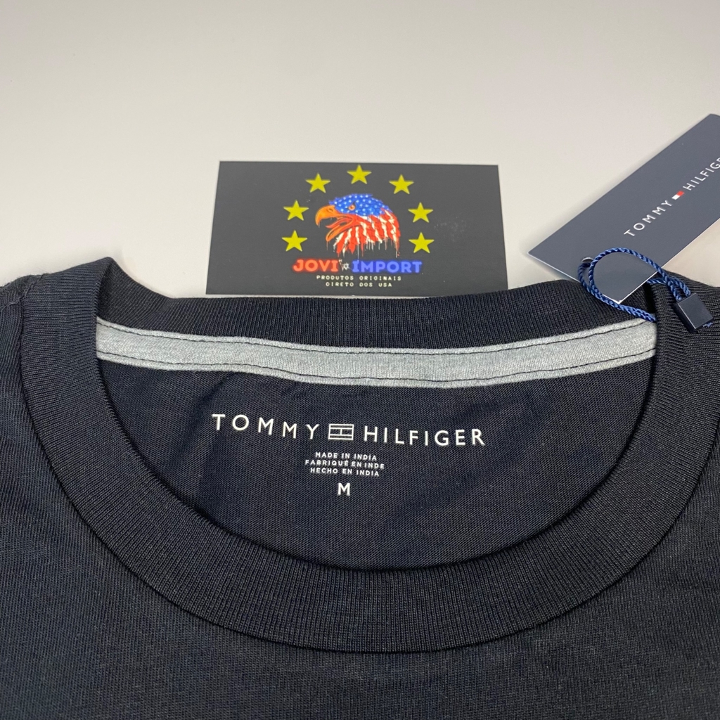 Camiseta Tommy Hilfiger Logo Preta - Compre Agora