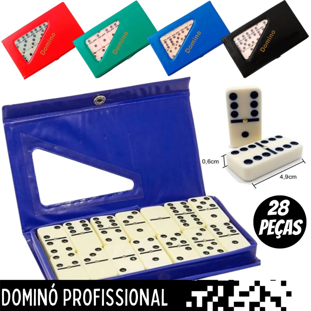 Jogo de Domino profissonal Com Estojo C\28Pcs
