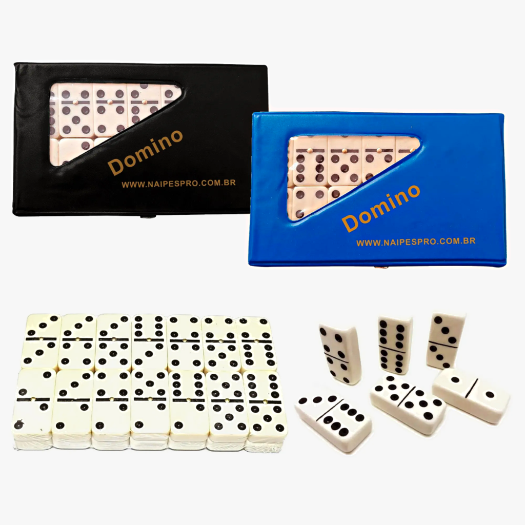 Jogo De Dominó Domino Osso Profissional 28 Peças Com Estojo