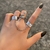 Conjunto de anéis de metal gótico vintage para mulheres meninas retrô geométrico retrô anel de dedo multiarticulado personalidade cobra joias da moda - comprar online