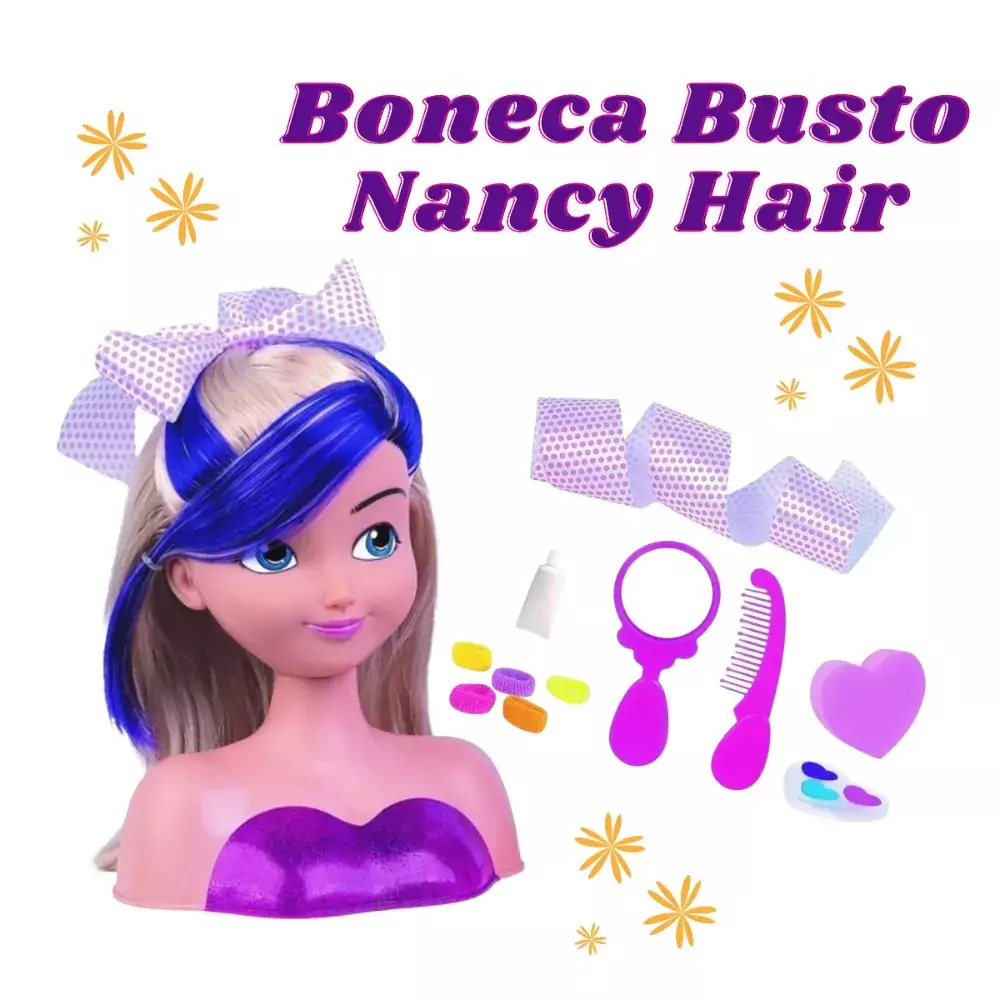 Boneca Busto Brinquedo Menina Maquiagem Penteados Nancy Hair - Teen Kids