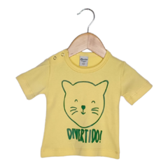 REMERA BASICA GATITO DIVERTIDO BEBE - comprar online