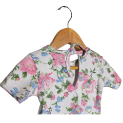 VESTIDO INTERLOCK FLORES BEBA - Manchitas