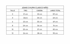 JEANS CHUPIN CLASICO NIÑO en internet