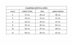 CAMPERA RUSTICO ELASTIZADA LISA NIÑO - Manchitas