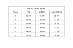 SHORT LYCRA CON VOLADOS NIÑA - Manchitas