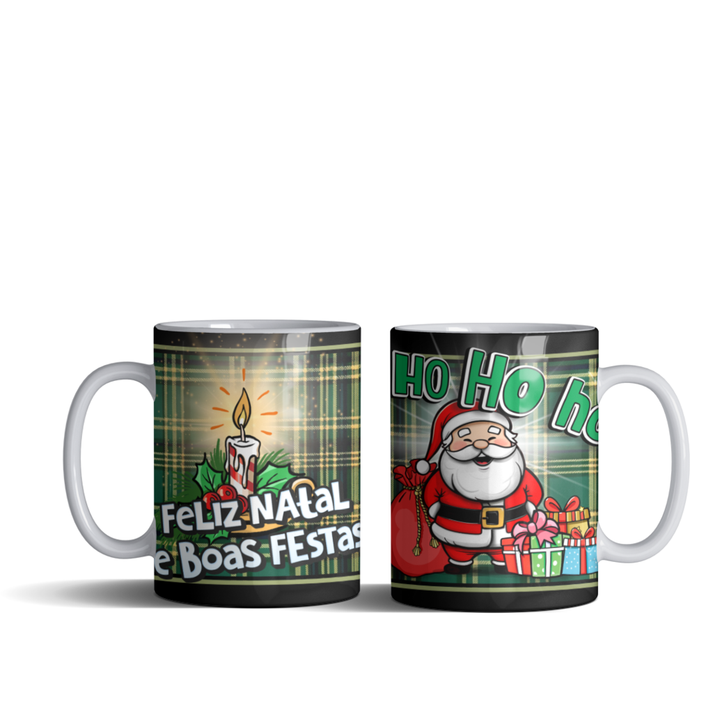 Caneca Ho Ho Ho Feliz Natal - Mai Personalizados