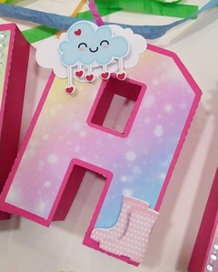 Letras 3d arcoiris