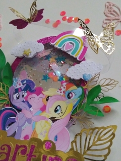 Cake topper Shakers Ponys arcoiris - Tres Deseos Deco Mdp