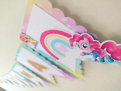 Banderin Feliz cumple o nombre arcoiris/ponys en internet