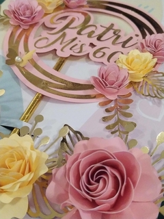 TOPPER FLORAL PERSONALIZADO - tienda online
