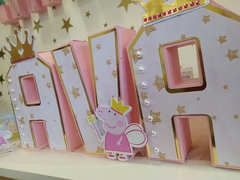 LETRA O NUMERO 3D CORONA+PEPA PIG