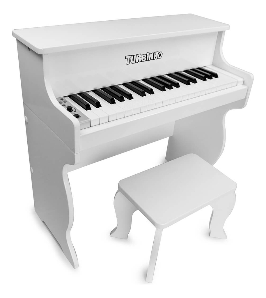 Piano Infantil Elétrico Turbinho E-piano 22 Teclas Branco