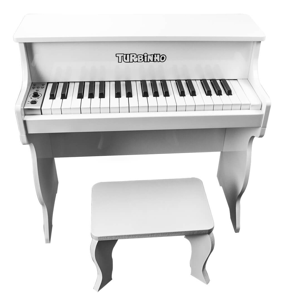 Piano Infantil Elétrico Turbinho E-piano 22 Teclas Branco