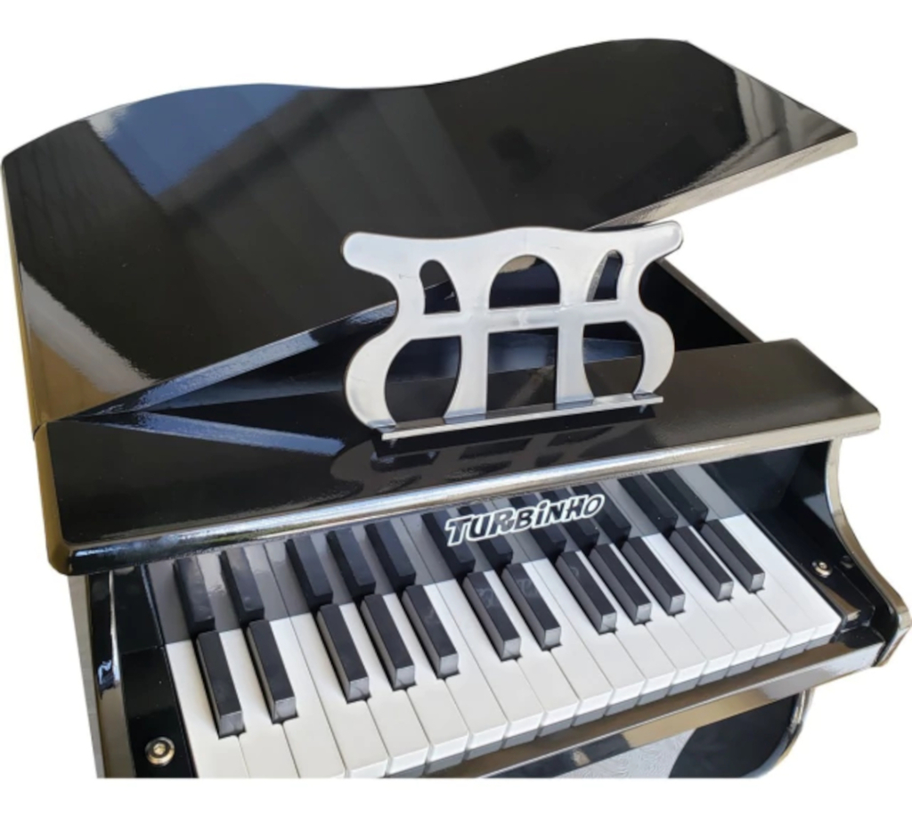 Mini Piano Infantil Cauda Preto 30 Teclas +Banquinho Madeira em Promoção na  Americanas