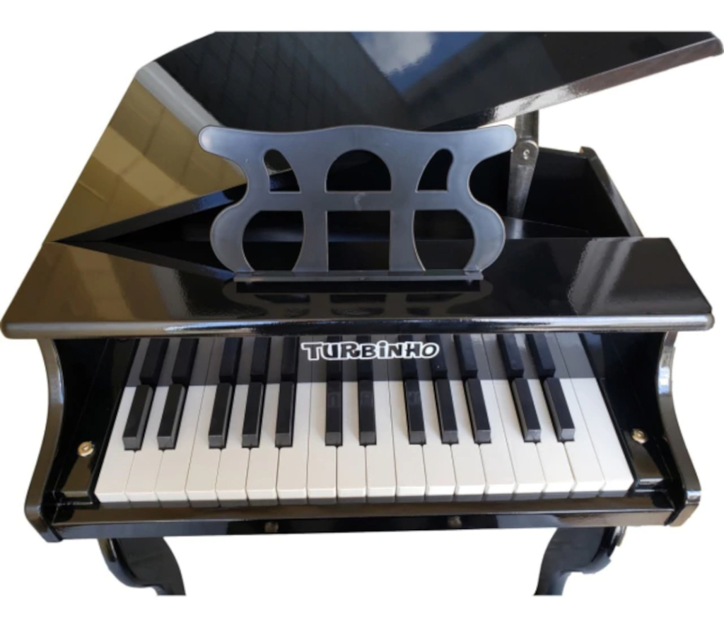 Mini Piano Infantil Cauda Preto 30 Teclas +Banquinho Madeira em Promoção na  Americanas