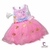 Vestido casual para niña. Vestido para fiesta. Vestido con tul. Vestido estampado. Vestido Peppa Pig. Incluye accesorio para el cabello