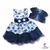 Vestido casual para niña. Vestido floreado para niña. Vestido con bolerito de mezclilla. Vestido con tul